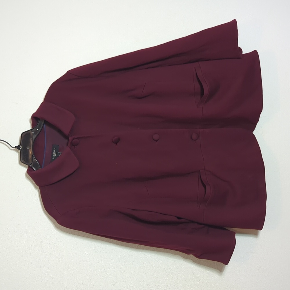 Talbots Womens Blazer Suit Jacket Maroon Old Money Quiet Luxury‎ Plus Size 22W